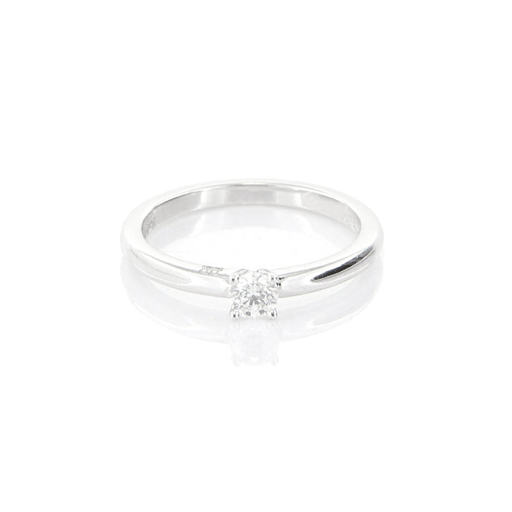 Ring Solitario in Oro Bianco e Diamanti Davite & Delucchi
