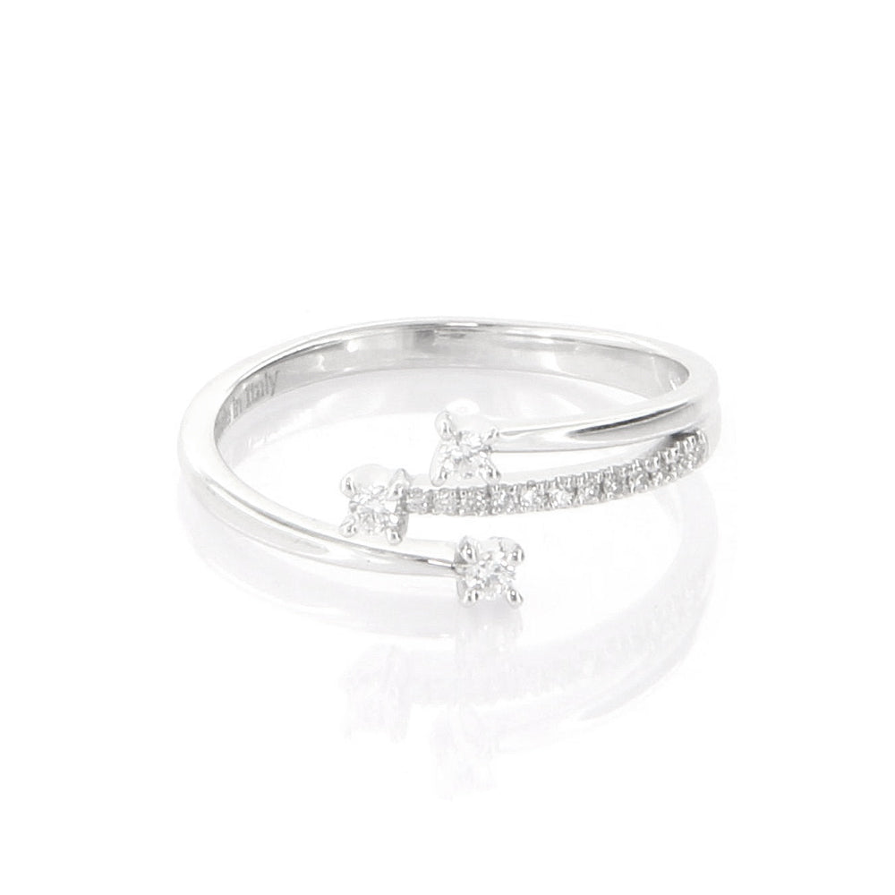 Ring Trilogy in Oro Bianco con Diamanti Davite & Delucchi