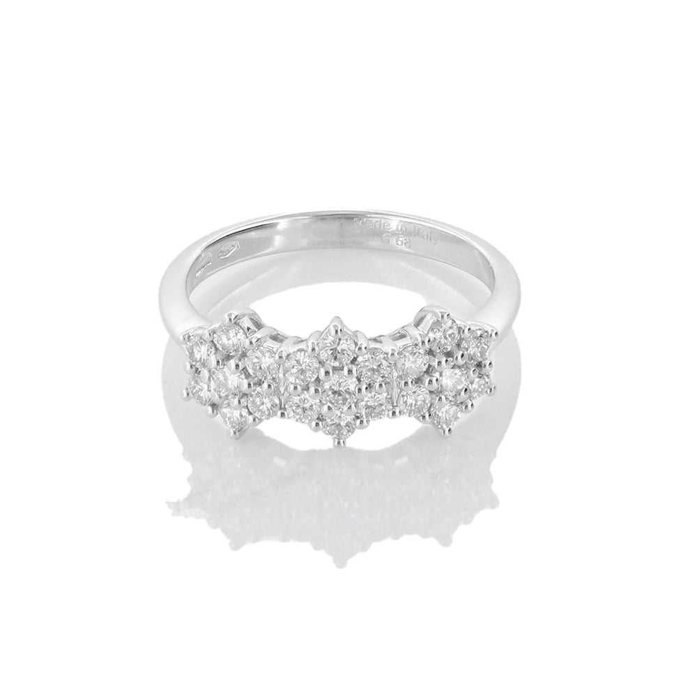 Ring Trilogy in Oro Bianco e Diamanti Davite & Delucchi