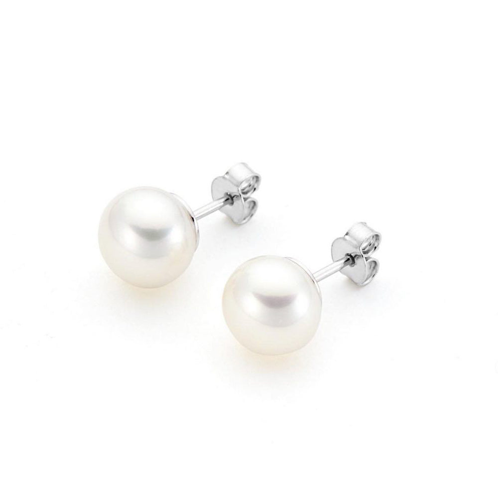 Earrings in Oro Bianco Perla Naturale 5 mm Davite & Delucchi
