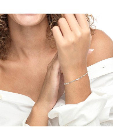 Bracelet tennis 2mm con zircone centrale