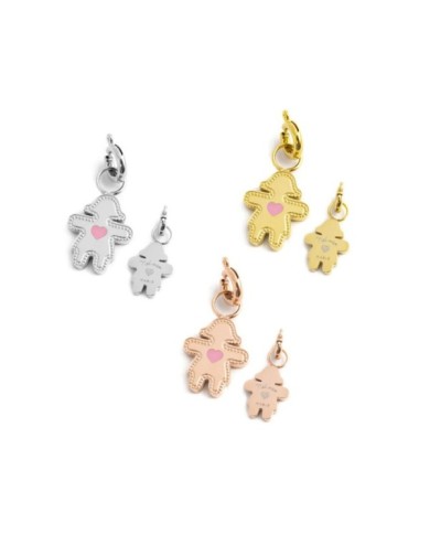 Charm bimba cuore smalto azzurro