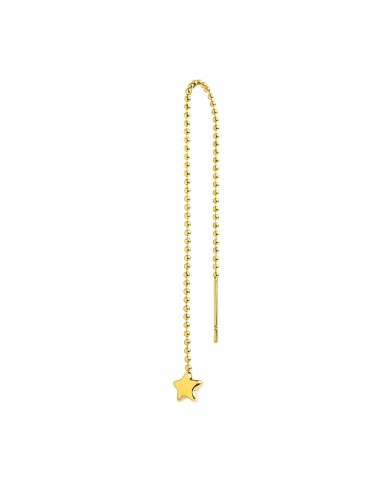 Earring pendente catena a sfere con stella