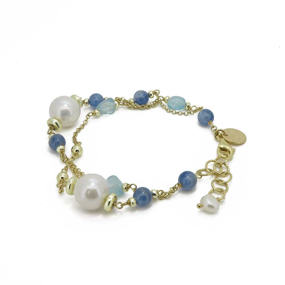 Bracelet a due fili con pietre